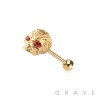 316L SURGICAL STEEL ALIEN HEAD TONGUE BARBELL